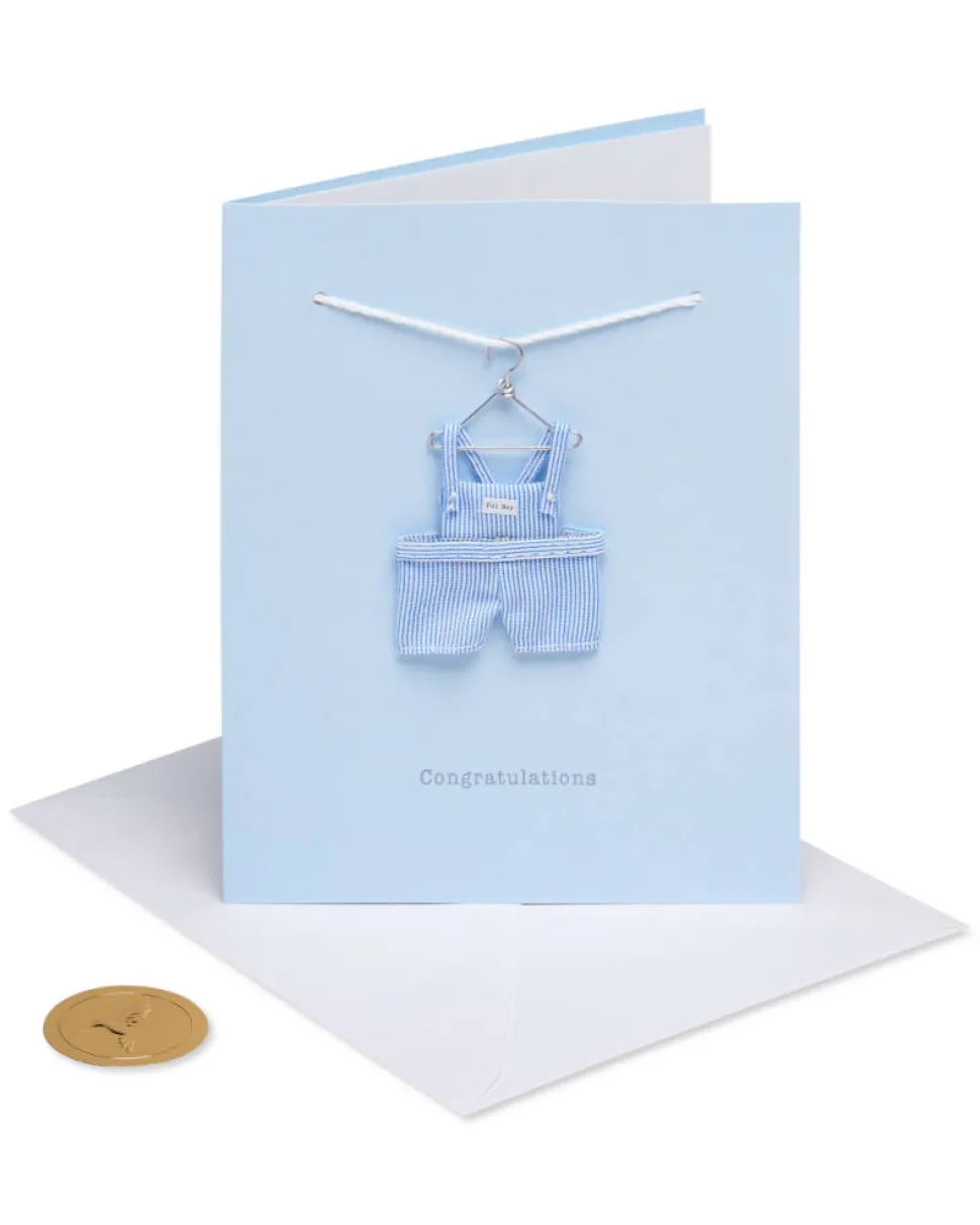 Tiny Tots Overalls New Baby Greeting Card