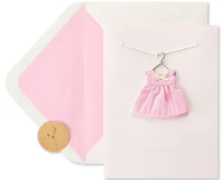 Tiny Tots Pink Dress New Baby Greeting Card