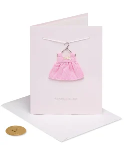 Tiny Tots Pink Dress New Baby Greeting Card