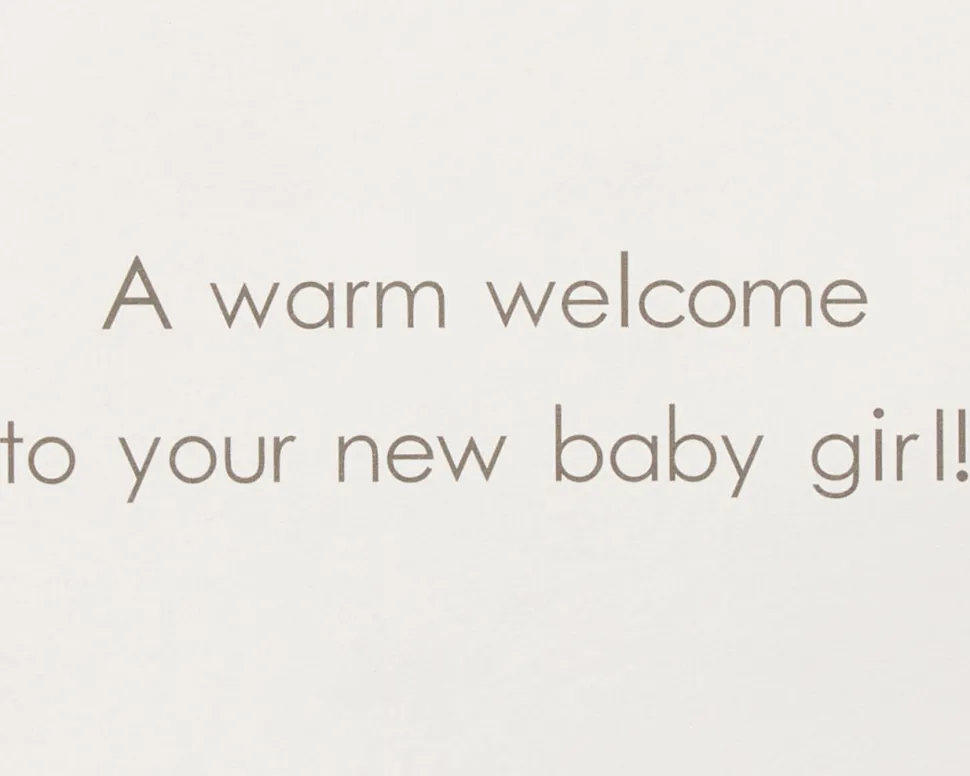 Tiny Tots Pink Dress New Baby Greeting Card