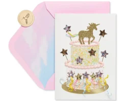 Unicorn Cake Birthday Greeting Card