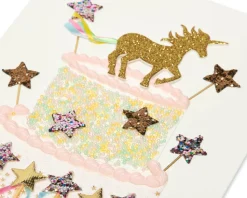 Unicorn Cake Birthday Greeting Card