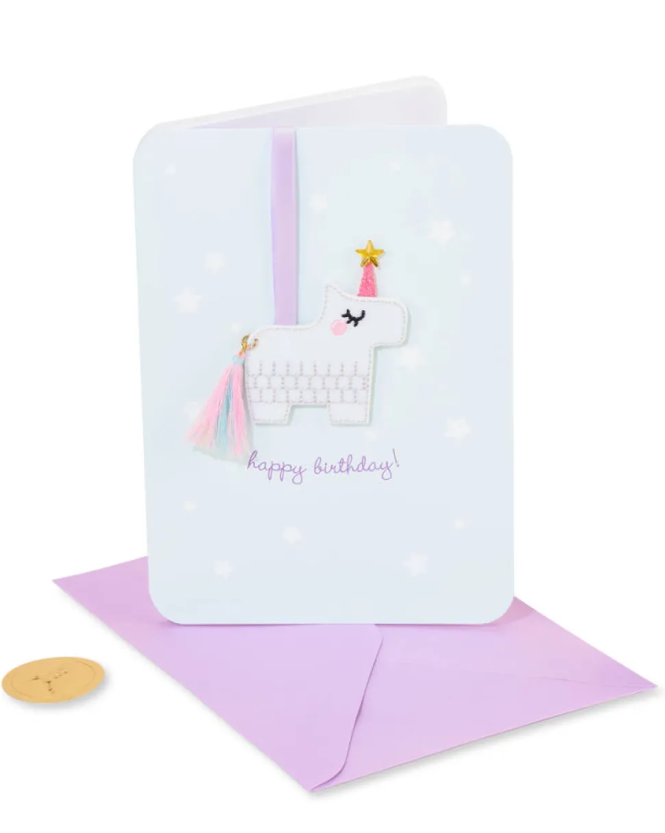Unicorn Pinata Ornament Birthday Card