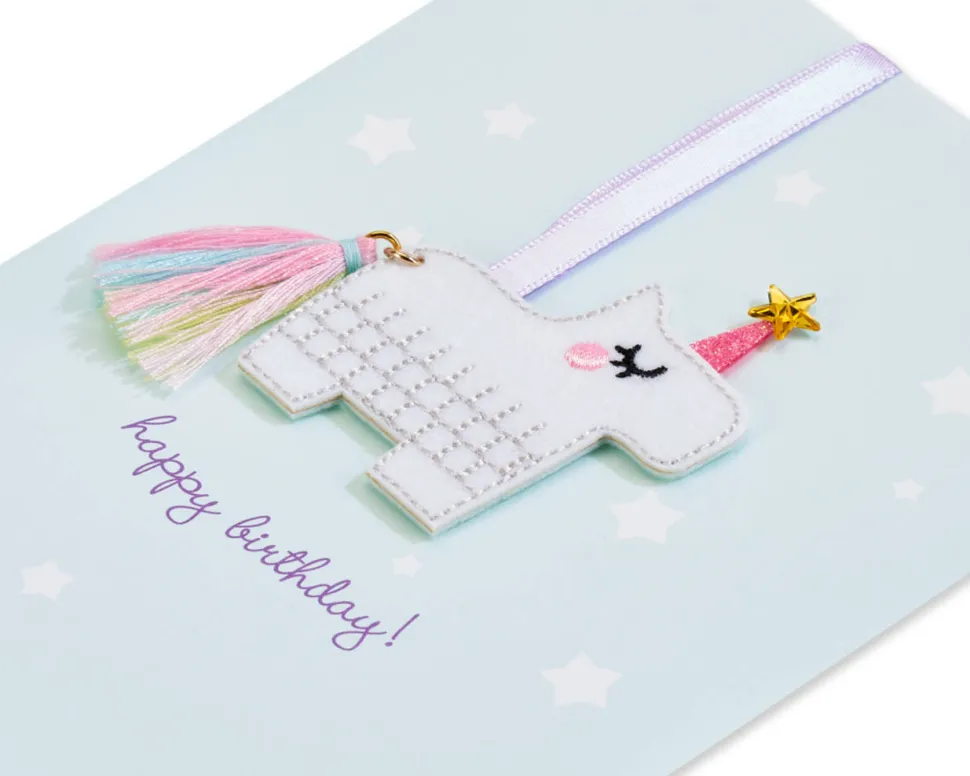 Unicorn Pinata Ornament Birthday Card
