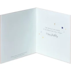 Universe Is Celebrating Birthday Greeting Card with Necklace