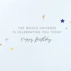 Universe Is Celebrating Birthday Greeting Card with Necklace