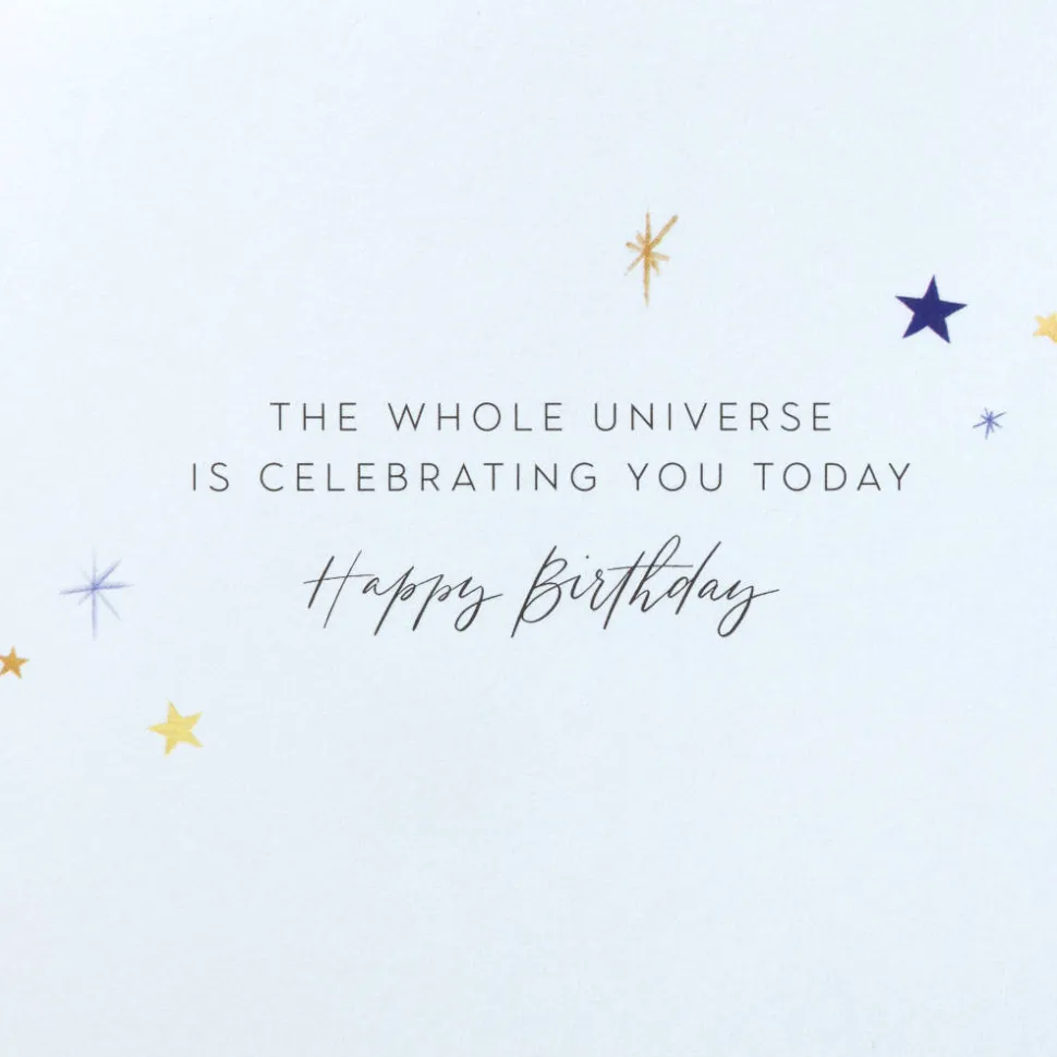 Universe Is Celebrating Birthday Greeting Card with Necklace