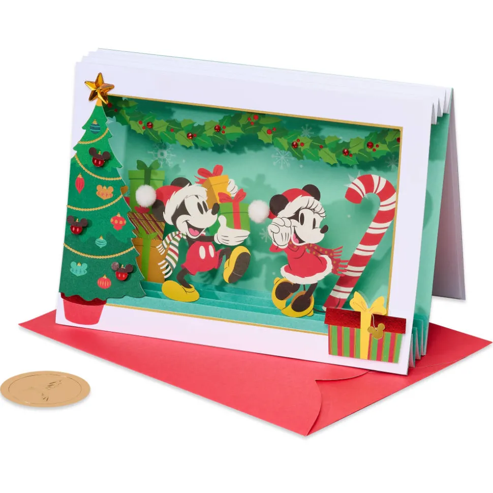 Very Merry Christmas Mickey and Minnie Disney Christmas Greeting Card