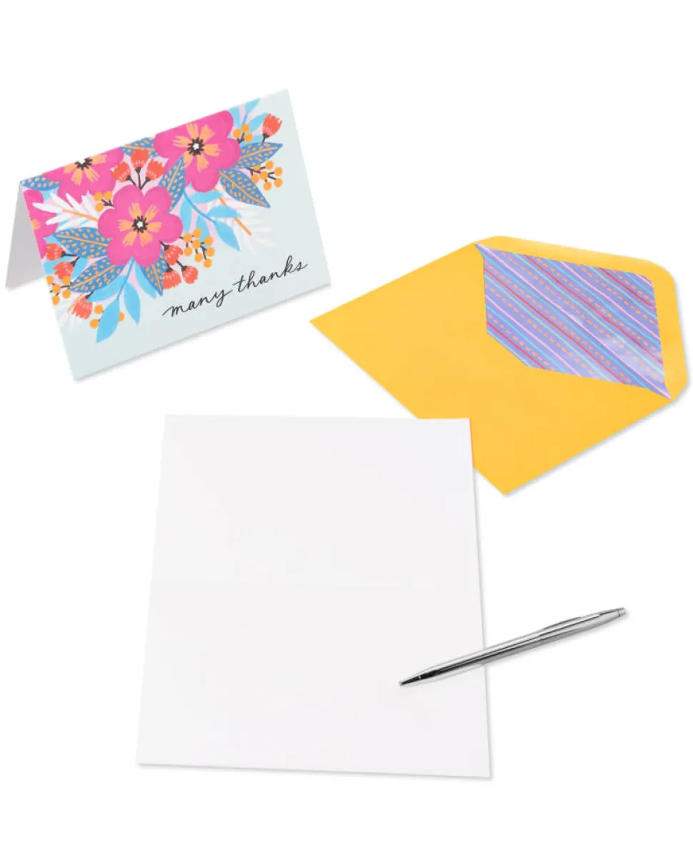 Vibrant Florals Thank You Boxed Blank Note Cards with Envelopes, 20-Count