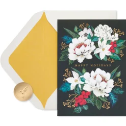 Vintage Floral Holiday Boxed Cards, 14-Count