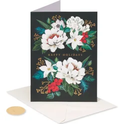 Vintage Floral Holiday Boxed Cards, 14-Count