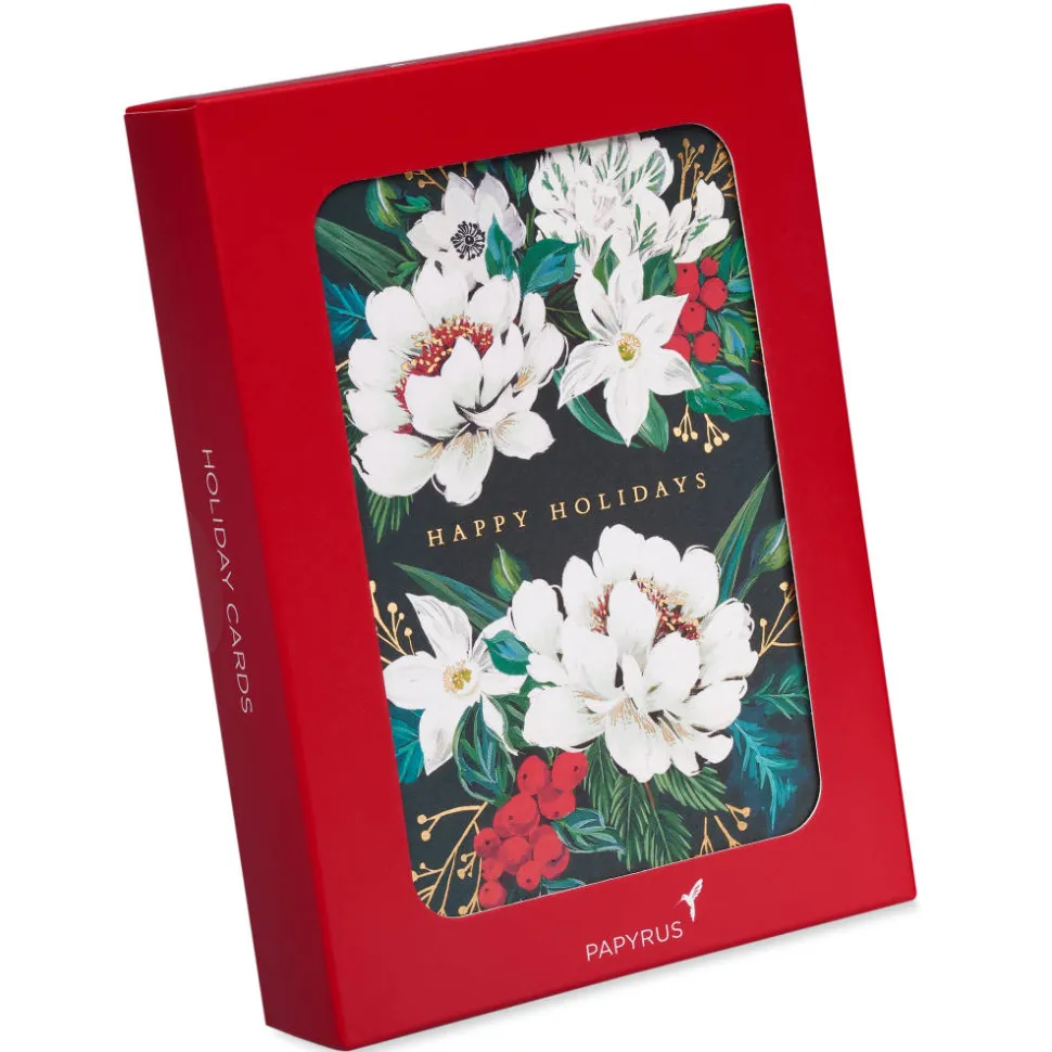Vintage Floral Holiday Boxed Cards, 14-Count