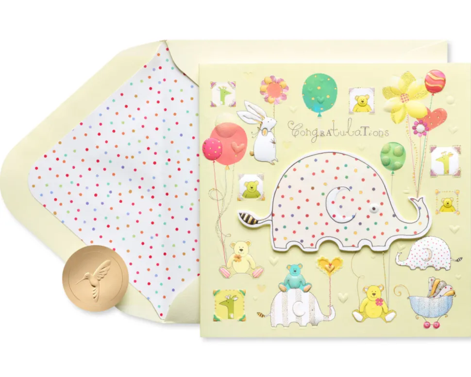 Warm and Happy Wishes New Baby Greeting Card – Designed by House of Turnowsky