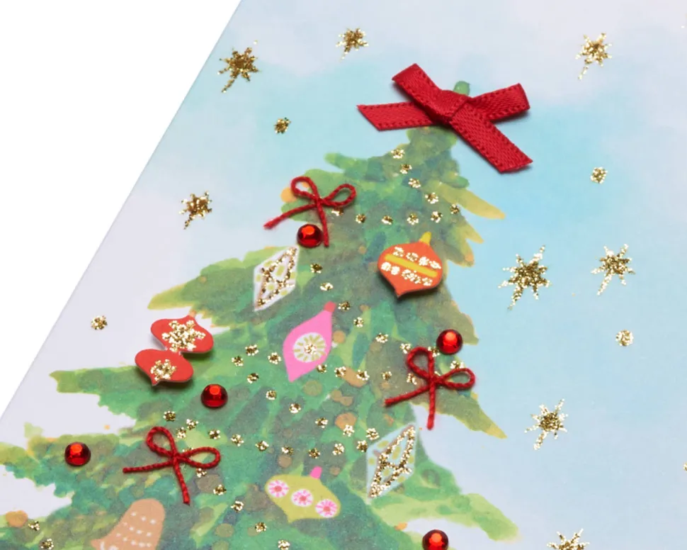 Watercolor Christmas Tree Christmas Greeting Card
