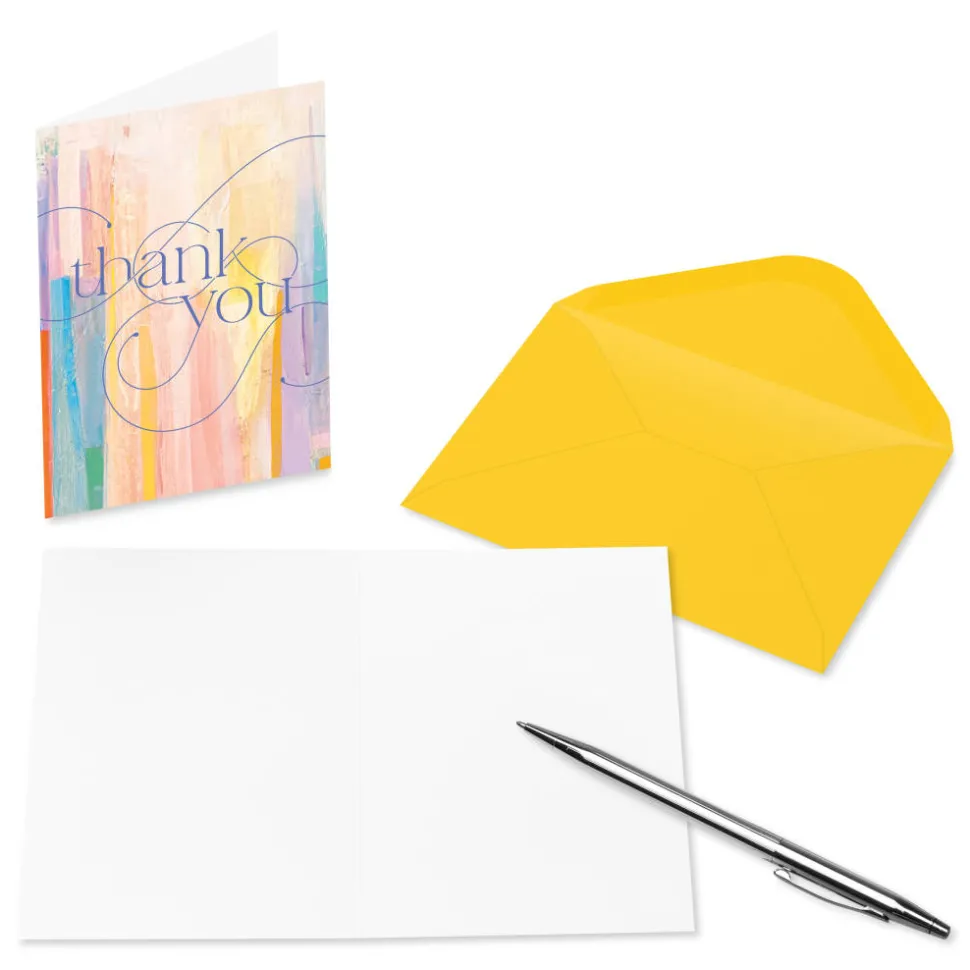 Watercolor 14-Count Blank Thank You Greeting Cards with Envelopes