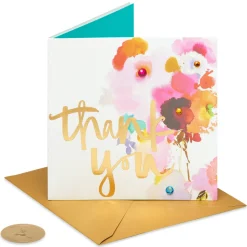 Watercolor Flower Thank You Greeting Card
