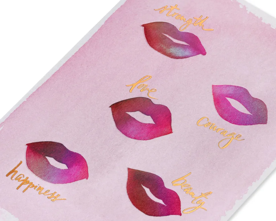 Watercolor Lips Blank Greeting Card – BCRF Partnership