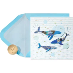 Whales Blank Greeting Card – Designed by House of Turnowsky