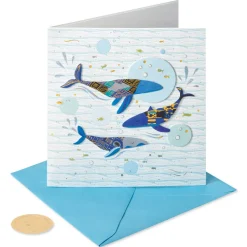 Whales Blank Greeting Card – Designed by House of Turnowsky