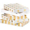 White and Gold Holiday Gift Boxes, 4 Boxes