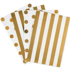 White and Gold Holiday Gift Boxes, 4 Boxes