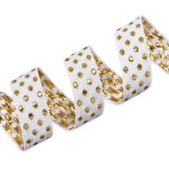 White and Gold Holiday Ribbon