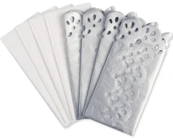 White and Silver Tissue Paper Set, 8-Sheets