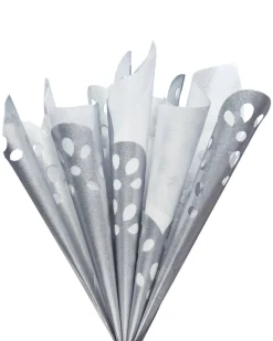 White and Silver Tissue Paper Set, 8-Sheets