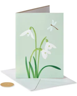 White Crocus Vellum Sympathy Greeting Card