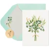 White Flowers Wedding Greeting Card