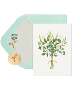 White Flowers Wedding Greeting Card