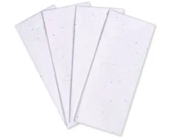 White Tissue Paper with Blue Polka Dots, 4-Sheets