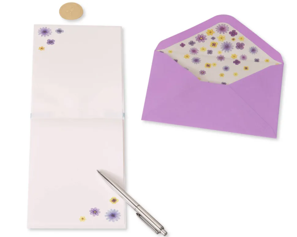 Wildflowers Blank Thinking of You Greeting Card