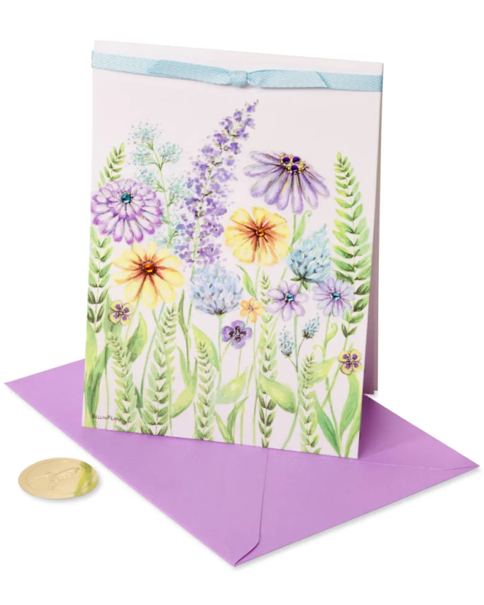 Wildflowers Blank Thinking of You Greeting Card