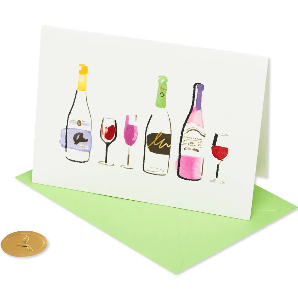 Wine Bottles Blank Greeting Card