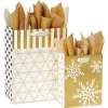 Winter Wonder Holiday Gift Bags with Tissue Paper, 2 Bags, 1 Large 13″, 1 Medium 9″, 18 Sheets