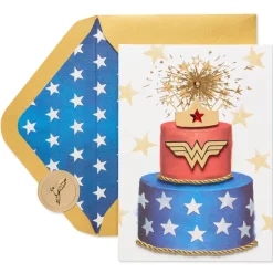 Wonder Woman Cake Birthday Greeting Card