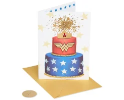 Wonder Woman Cake Birthday Greeting Card