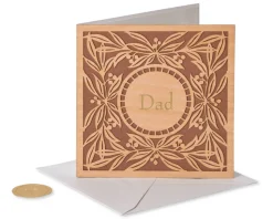 Wood Leaf Birthday Greeting Card for Dad