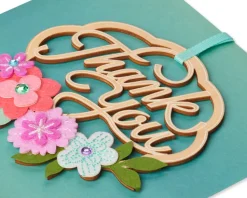Wood Wreath Thank You Greeting Card