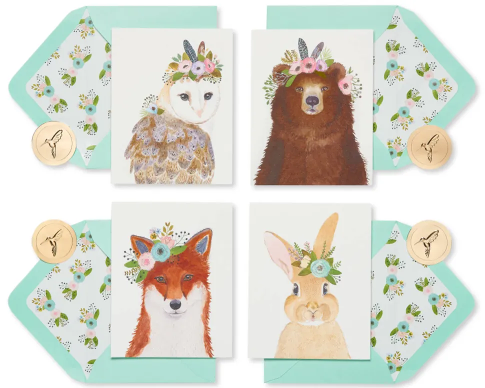 Woodland Animals Boxed Cards and Envelopes, 20-Count