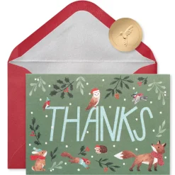 Woodland Thank You Holiday Boxed Cards, 12-Count