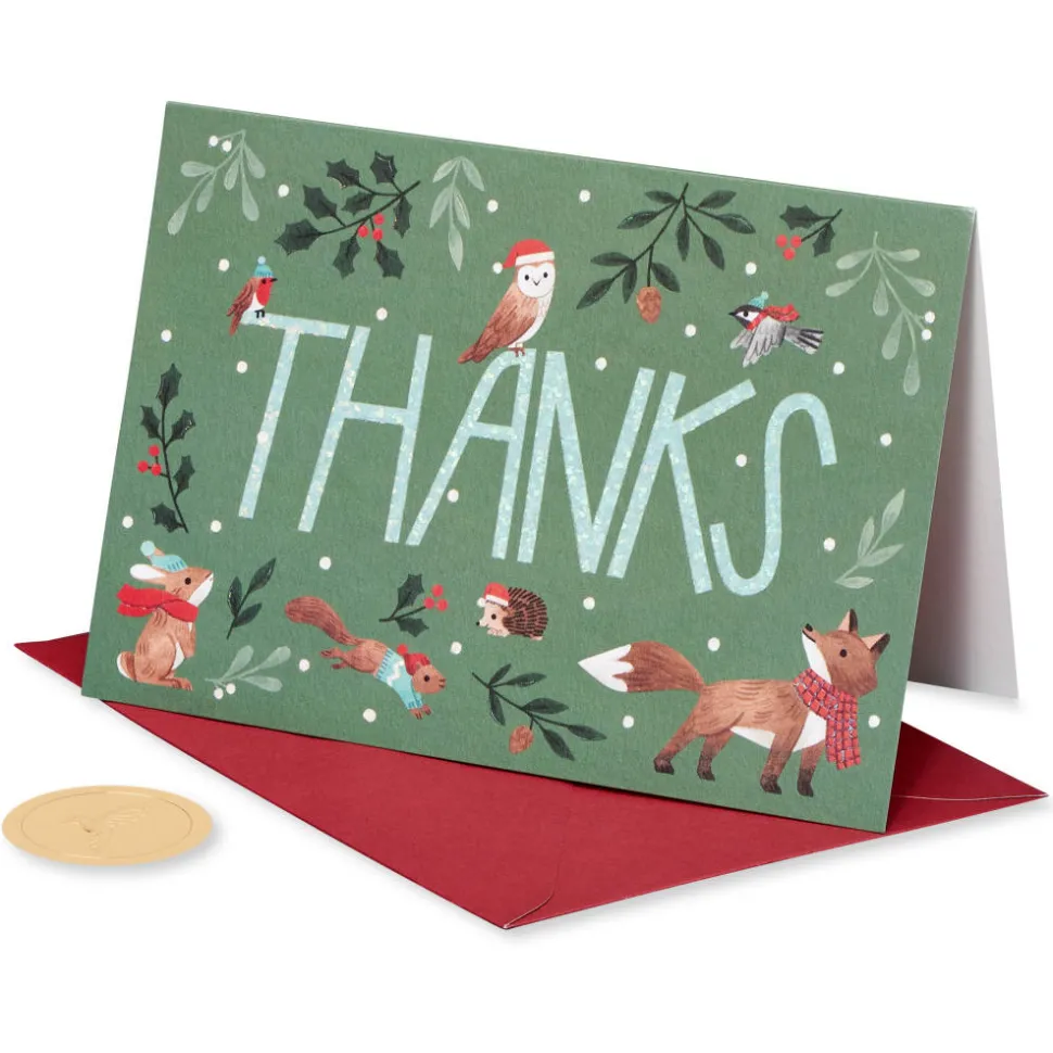 Woodland Thank You Holiday Boxed Cards, 12-Count