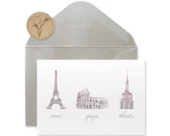 World Icons Thank You Boxed Blank Note Cards, 14-Count