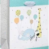 Zoo Animals with Balloons Medium Baby Gift Bag, 1 Bag