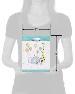 Zoo Animals with Balloons Medium Baby Gift Bag, 1 Bag