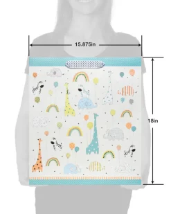 Zoo Animals with Balloons Jumbo Baby Gift Bag, 1 Bag